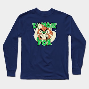 Cute Zombie Fox // Funny Halloween Zombie Animals Long Sleeve T-Shirt